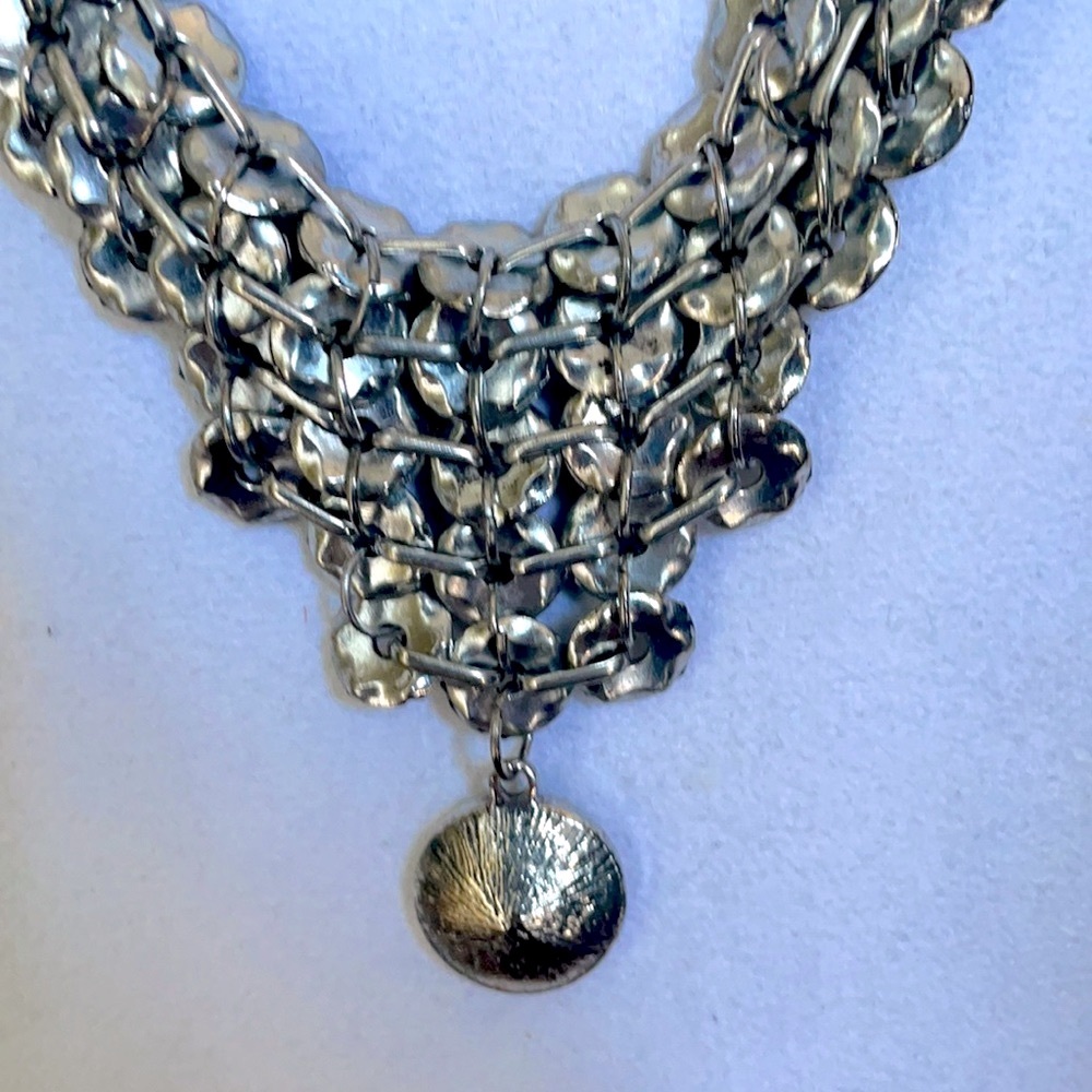 Escape From Paris Silvertone Statement Necklace - image 3